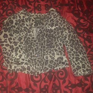Gray Cheetah Print Blazer